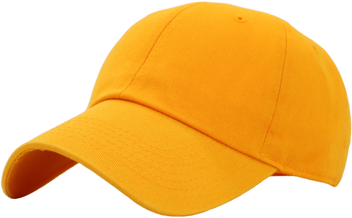 Gold Low Profile Baseball Caps Front Side View